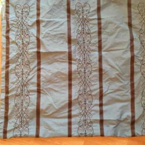Teal blu and brown shower curtain