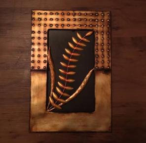 Brown and black floral frame"