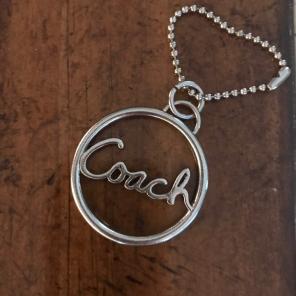 Coach Signature Keychain/hang tag Silver