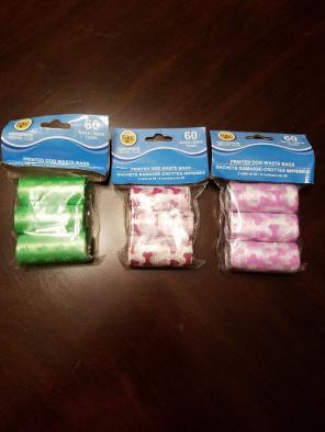 3 packs of 60 dog baggies