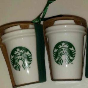 Starbucks mini ornament glass cups 2