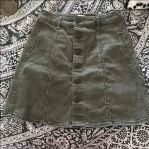 Mossimo Olive Green Button Up Skirt