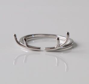 Sterling Silver Antlers Ring - Size 7