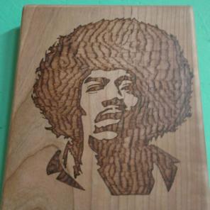 Jimi Hendrix Woodburning