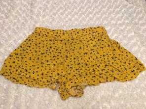 Yellow Floral Print Shorts
