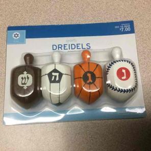 HANUKKAH WOOD DREIDELS SPORTS FAN