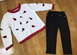 Ladybug Sweater 4t & Gap Leggings Sz 3T