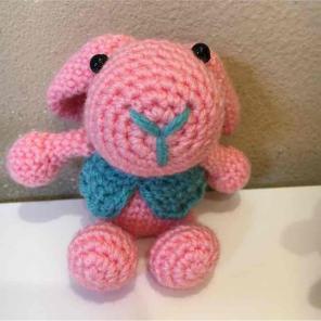 Hand knit rabbit