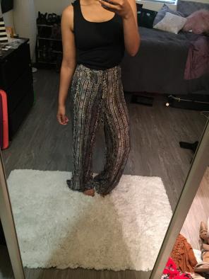 wide leg tribal print pants