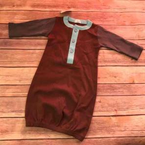 Loralin Design Polo Gown Brown Blue NB