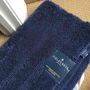FREE SHIP NEW navy bath runner bath mat