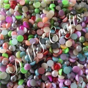 Mixed Flatback Half Pearls Cabochon