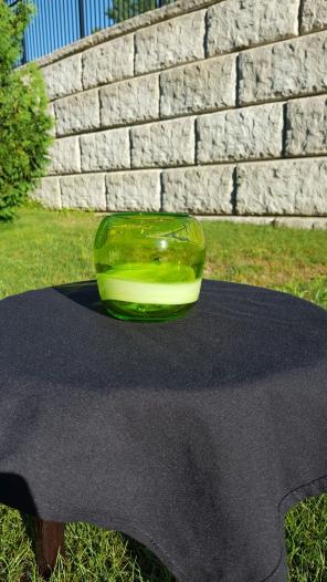 Vintage hand blown glass and opaque vase