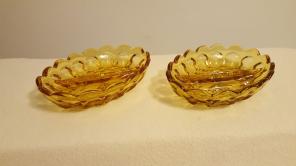 Vintage amber relish dish set