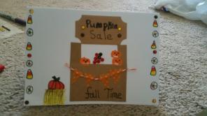 Pumpkin sale!!! Fall time homemade card