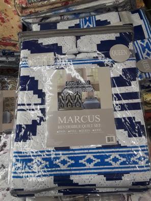 3 piece queen-size reversible quilt