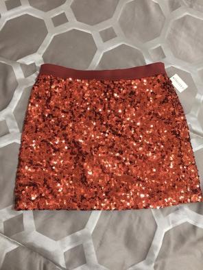 New Forever21 Orange Sequins Skirt