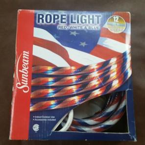 Sunbeam red, white and blue rope lights