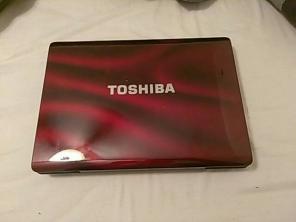 Toshiba satellite red and black laptop