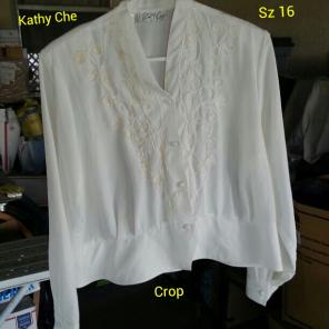 Vintage sz 16 Kathy Che Crop Blouse