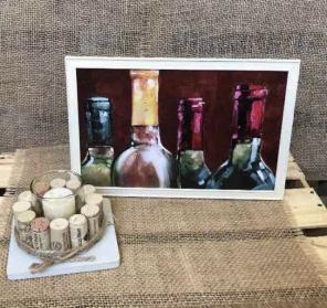 Wine Cork Candle &Wine Bottle Decor Sign