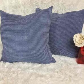 Super soft blue corduroy type pillow set