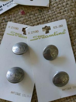 Concho Buffalo Nickel Buttons Ethic Lot