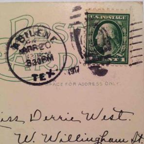 Used Vintage 1917 Postcard w/stamp