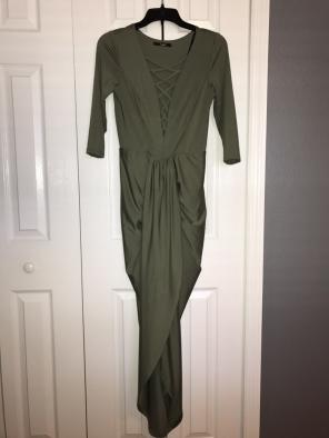 Lace front Angled Long Dress/M