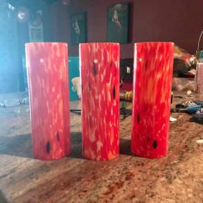 3 red w/multi colors Pendant Lights