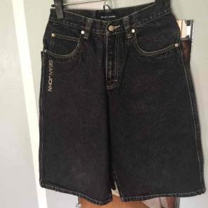 Sean John Blk Wash Denim Short, 26 waist