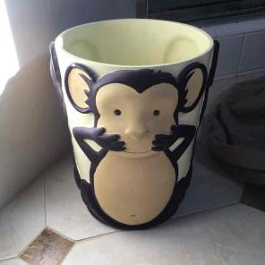 Monkey themed trash can