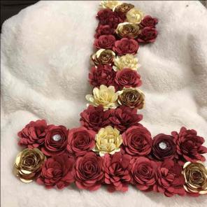 Number "1" with Paper Flowers