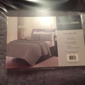 2 Grey Quilted Shams