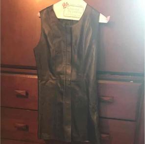 Dark purple real leather vest.