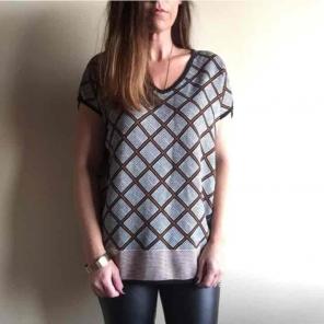 Coldwater Creek Geometric Boxy Sweater