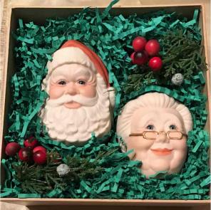 Mr & Mrs Santa ornaments
