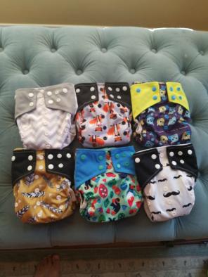 Charcoal OS Cloth Diaper Lot
