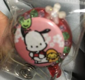 FINAL $ Pochacco Bling ID Badge Clip