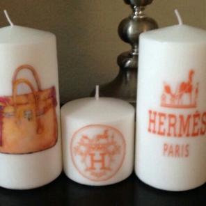 3 piece home made designer candles