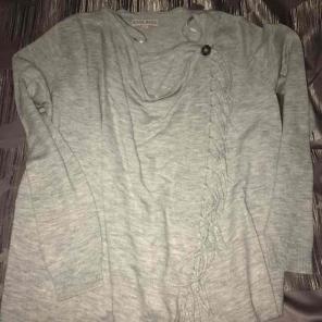 Knox Rose Grey Fringe Sweater Poncho