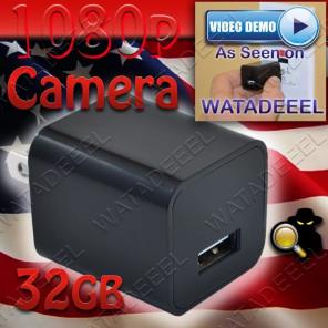 USB HIDDEN CAMERA CHARGER 32 GB 1080P