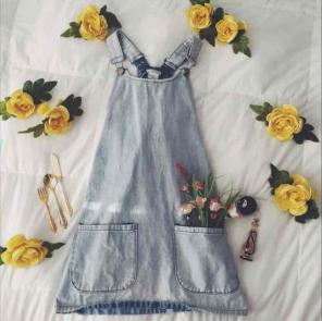 Denim overall dress