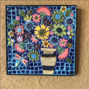 Mosaic Flowers in Vase