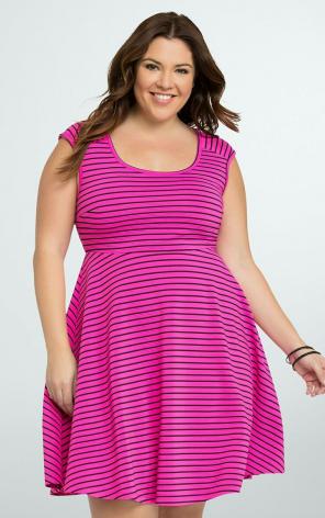 Torrid Neon Pink Skater Dress Size 0 EUC