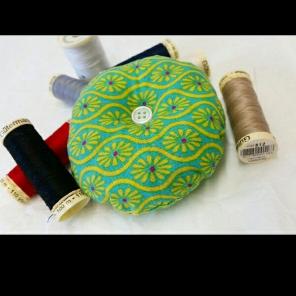 Handmade Pin Cushion - Green Floral