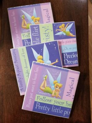 Tinkerbell handcrafted coasters