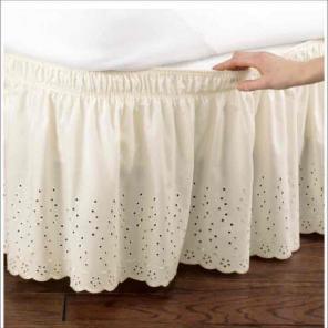 Ivory Eyelet Bed Ruffle