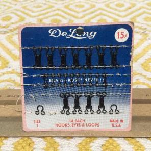 Vintage Black Coated Hooks Sz 3