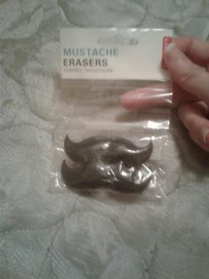 Mustache erasers 2pack